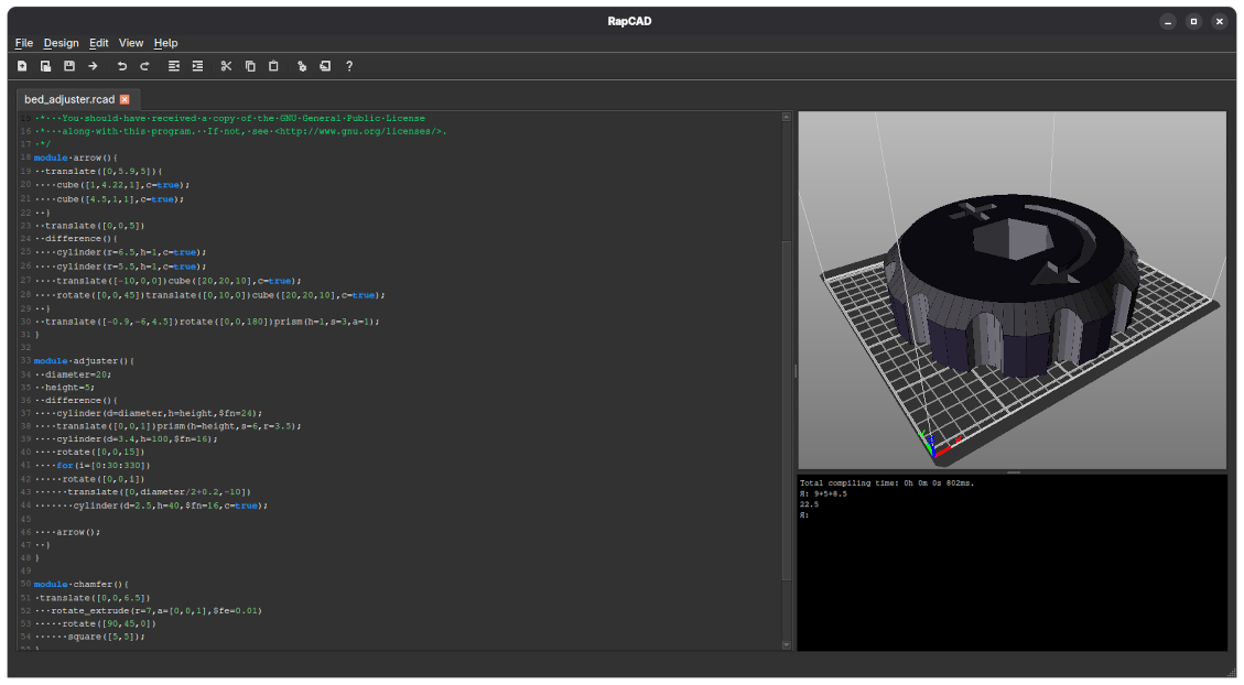 RapCAD screenshot